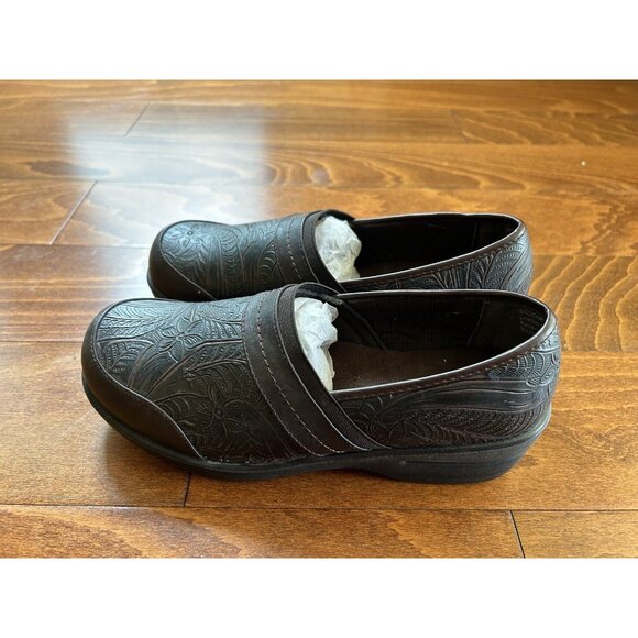 Easy Street Women's Origin, Brown Clog Tool Floral Design NEW 9.5 M Slip On - Picture 2 of 7